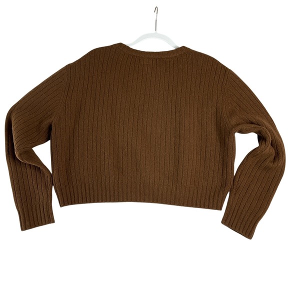 Divine Heritage Merino Wool Cashmere Boxy Ribbed Pull On‎ Sweater Cozy Luxury L - Picture 4 of 7